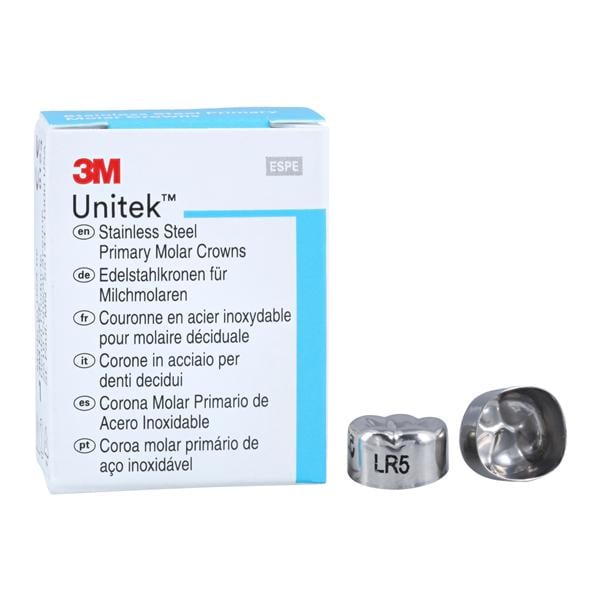 3M Solventum 900245 Unitek Crowns Stainless Steel 2nd Primary Molar #5 Lower Right 5/Bx 3M Solventum 900245 Unitek Crowns Stainless Steel 2nd Primary Molar #5 Lower Right 5/Bx
